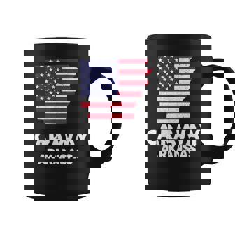 Distressed Patriotic USA Flag Caraway Arkansas Coffee Mug | Mazezy