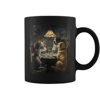 Dog Cat Playing Poker Graphic Coffee Mug - Thegiftio UK