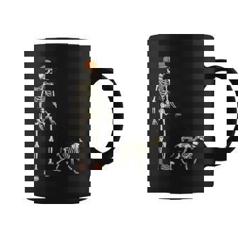 Dog Skeleton Halloween Men Boys Kids Walking Walker Coffee Mug | Mazezy