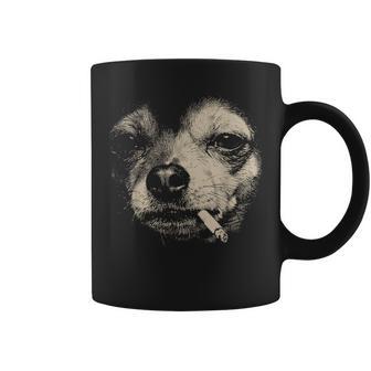 Dog Smoking Cigarette Chihuahua Meme Coffee Mug - Thegiftio UK