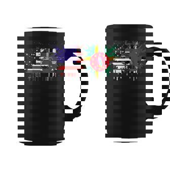 Dominica & USA Together Half American Half Dominican Coffee Mug | Mazezy