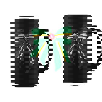 Dominica Dominican Pride Flag Girl Coquette Bow Ribbon Coffee Mug | Mazezy