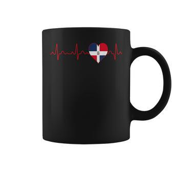 Dominican Republic Flag Heartbeat Ekg Patriotic National Coffee Mug - Monsterry