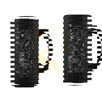 Dragón Tigre Japonés Yin Y Yang Arte Oriental Mítico Taza de café - Regaloses