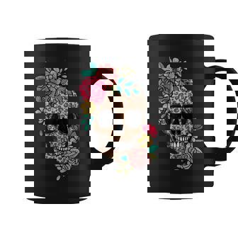Drôle Dia De Los Muertos Léopard Tête De Mort Fleur Mexicaine Tasse - Cadeauxyz