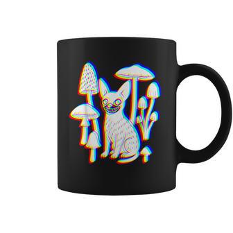 Drôle Trippyaporwave Psychédélique Chihuahua Champignons Edm Tasse - Cadeauxyz