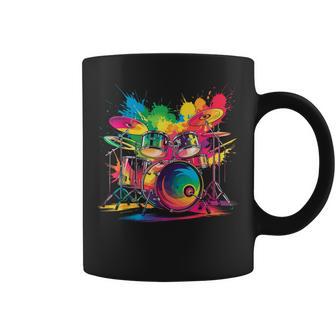 Drummer Drums Colorful Drumset Music Coffee Mug - Thegiftio