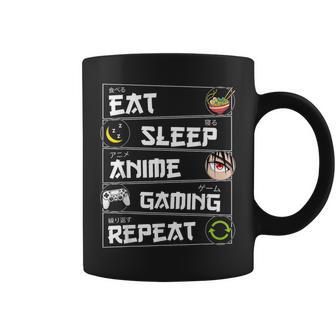 Eat Sleep Anime Gaming Repeat Kawaii Otaku Gamer Anime Manga Coffee Mug - Monsterry