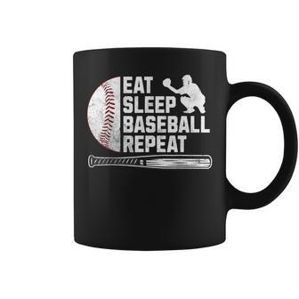 Eat Sleep Baseball Repeat Baseball Player Boys Coffee Mug - Thegiftio UK