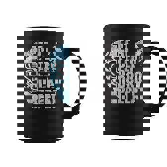 Eat Sleep Hockey Repeat Ice Hockey Player Stuff Christmas PJ Coffee Mug | Mazezy