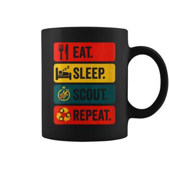 EAT Sleep Scout Repeat Camping Outdoors Coffee Mug | Mazezy
