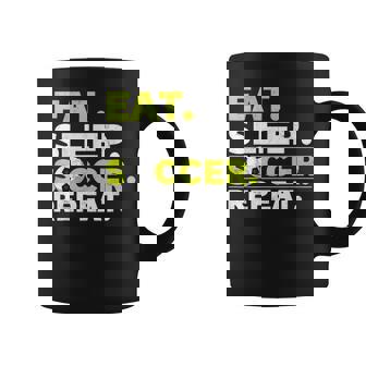 Eat Sleep Soccer Repeat Soccer Player Coach Boys Coffee Mug | Mazezy