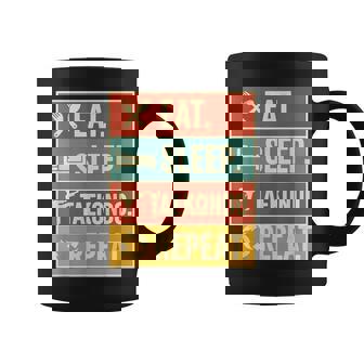 Eat Sleep Taekwondo Repeat Retro Vintage Tee For Athletes Coffee Mug | Mazezy