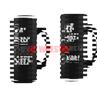 Eat Sleep Wrestle Wrestler Wrestling Coffee Mug | Mazezy