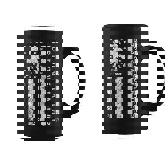 El Mejortaffy Dad De La Historia Eltaffordshire Bull Terrier Con Bandera De Ee Uu Taza de café - Regaloses