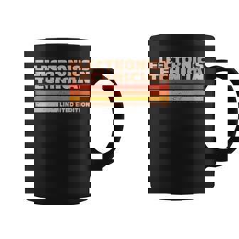 Electronics Technician Retro Sunrise Coffee Mug | Mazezy