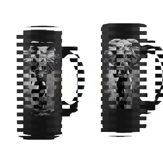 Elephant Drawing Wildlife Motif Safari Animal Print Artwork Coffee Mug | Mazezy