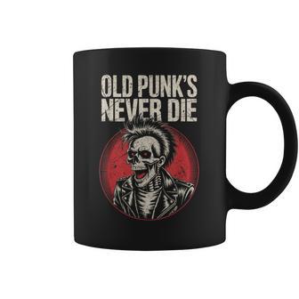 Eliejo Punk Nunca Muere Rock Esqueleto Rebelde Taza de café - Regaloses