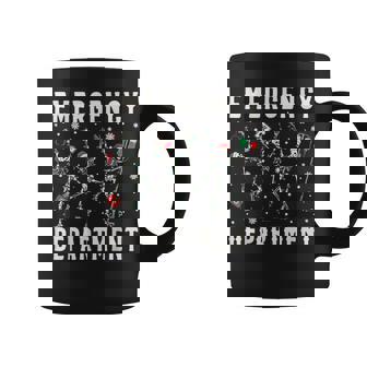 Emergency Department Nurse Skeleton Dancing Christmas Coffee Mug | Mazezy