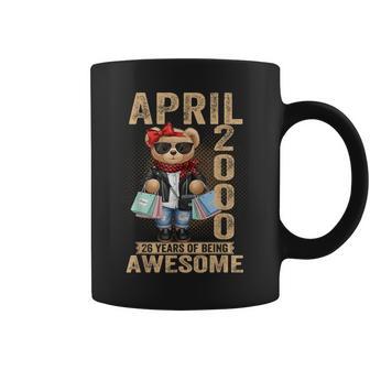 En La Parte Trasera 26 Años Abril 2000 Oso De Peluche 26 Cumpleaños Es Taza de café - Regaloses
