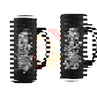 English Bulldog Christmas Tree Lights Dogs Xmas Pajamas Coffee Mug | Mazezy
