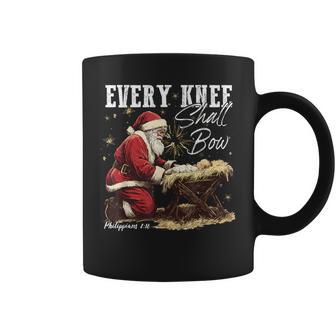 Every Knee Shall Bow Santa Christmas Nativity Scene Xmas Coffee Mug - Thegiftio UK