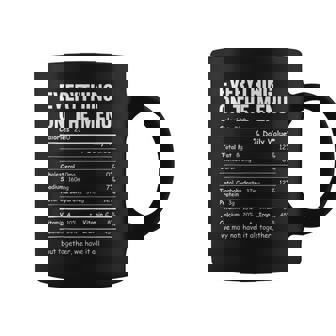 Everything On The Menu Nutrition Facts Thanksgiving Food Tank Top Coffee Mug | Mazezy
