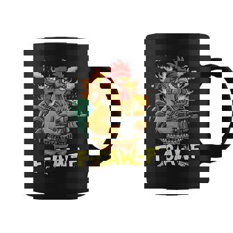 F Caw F Battle Rooster Commando Chicken 80s Movie Fan Coffee Mug | Mazezy