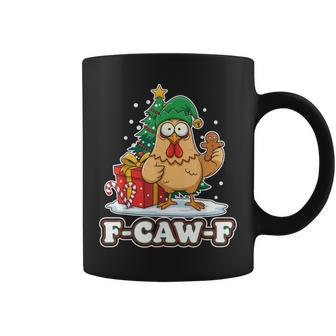 F-Caw-F Chicken Christmas Tree Holiday Humor Coffee Mug - Thegiftio UK