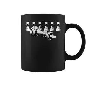 Fallen King Chess Players Pawn Revolution Minimalist Coffee Mug | Mazezy
