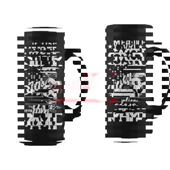 My Favorite Soccer Player Calls Me Mamie US Flag Coffee Mug | Mazezy