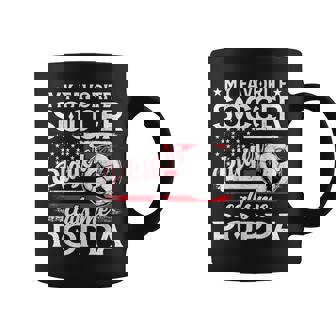 My Favorite Soccer Player Calls Me Poppa US Flag Coffee Mug | Mazezy