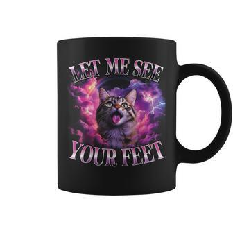 Your Feet Offensive Cat Meme Y2k Bootleg Graphic Coffee Mug - Thegiftio UK