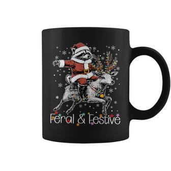 Feral And Festive Raccoon Christmas Feral Raccoon Coffee Mug | Mazezy