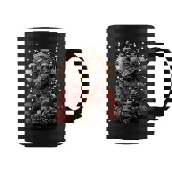 Festive Frog In Glasses Christmas Lights Coffee Winter Coffee Mug | Mazezy