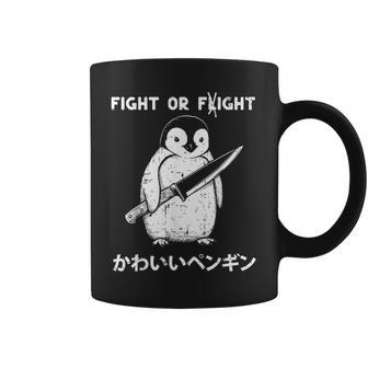 Fight Or Flight Fight Penguin Knife Saying Women Coffee Mug - Thegiftio UK