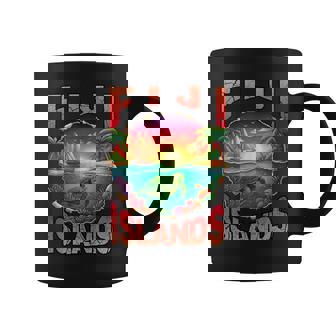 Fiji Islands Tropical Beach Sea Turtle Retro Vacation Tank Top Coffee Mug | Mazezy