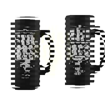 The Final Boss Vintage Rock Bull Fun For Strong Dads Coffee Mug - Monsterry