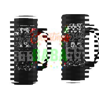 First Christmas As A Baba Xmas Lights 1st New Dad Coffee Mug | Mazezy