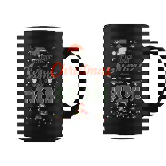 First Christmas As A Mom New Mommy Holiday Celebration Coffee Mug | Mazezy