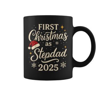 First Christmas As Stepdad 2025 Christmas With Santa Hat Coffee Mug - Thegiftio UK