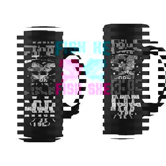 Fish He Or She Nana To Be Gender Reveal Family Fishing Coffee Mug - Seseable