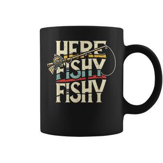 Here Fishy Fish Fishing Coffee Mug - Thegiftio UK