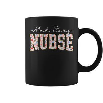 Floral Med Surg Nurse Medical Surgical Nursing Emergency Coffee Mug - Thegiftio UK