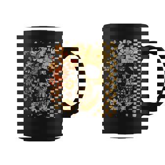 Floral Skull Grunge Retro Aesthetic Coffee Mug | Seseable UK