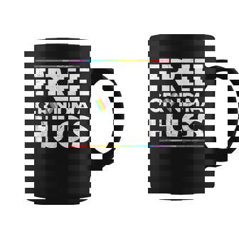 Free Grandma Hugs Support LGBT Proud Parades Rainbow Flag Coffee Mug | Mazezy