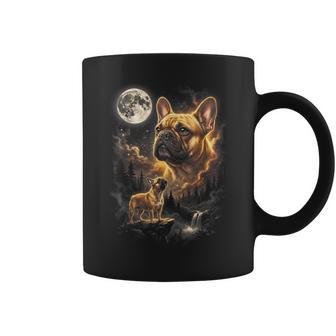 French Bulldog Howling To Moon Retro Vintage 90S Dog Coffee Mug | Mazezy