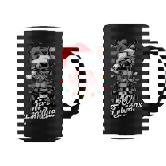 French Bulldog Merry Frenchiemas Santa Hat Christmas Pet Fun Coffee Mug | Mazezy