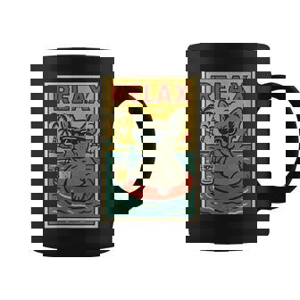 French Bulldog Relaxing Comic Book Style Frenchie Relax Coffee Mug | Mazezy