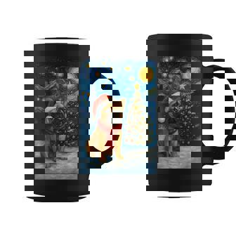 Frenchie Bulldog Night Christmas Van Gogh Dog Santa Hat Coffee Mug - Seseable